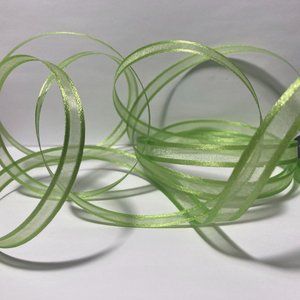 3 Organza Sheer Light Spring Green Ribbon